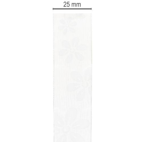 Artikel Organzaband Blumen Geschenkband Grün 25mm 18m