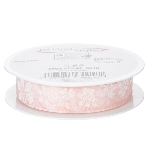 Organzaband Blumen Geschenkband Rosa 25mm 18m | Floristik21.de