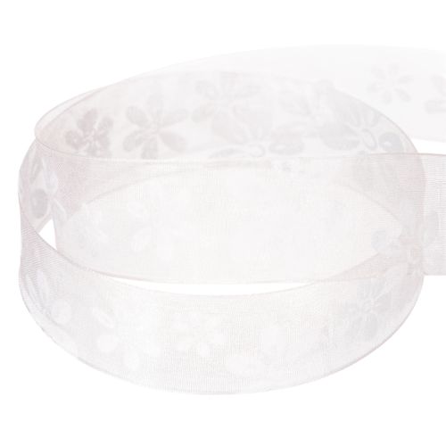 Organzaband Blumen Geschenkband Rosa 25mm 18m | Floristik21.de
