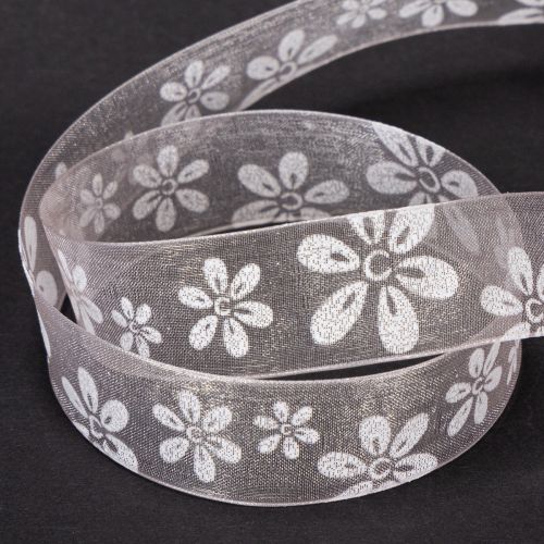 Organzaband Blumen Geschenkband Rosa 25mm 18m | Floristik21.de