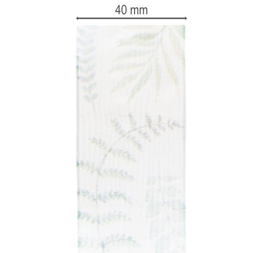 Artikel Organzaband Chiffonband Blätterzweige Grün 40mm 15m