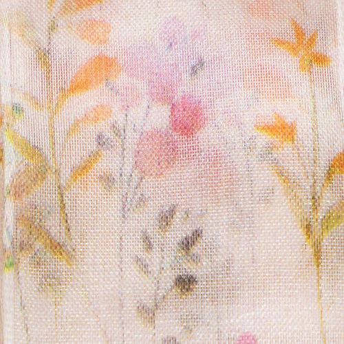 Organzaband Chiffonband Blumen Orange Rosa 40mm 15m | Floristik21.de