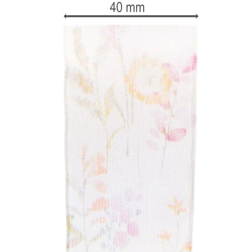 Organzaband Chiffonband Blumen Orange Rosa 40mm 15m | Floristik21.de
