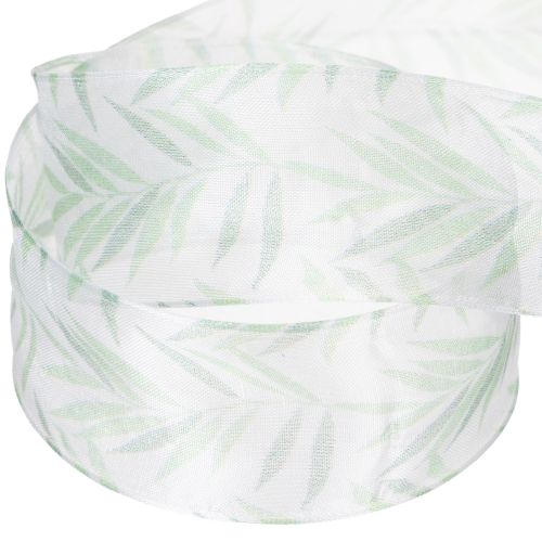 Artikel Organzaband Chiffonband Grüne Pflanzen Band 40mm 15m