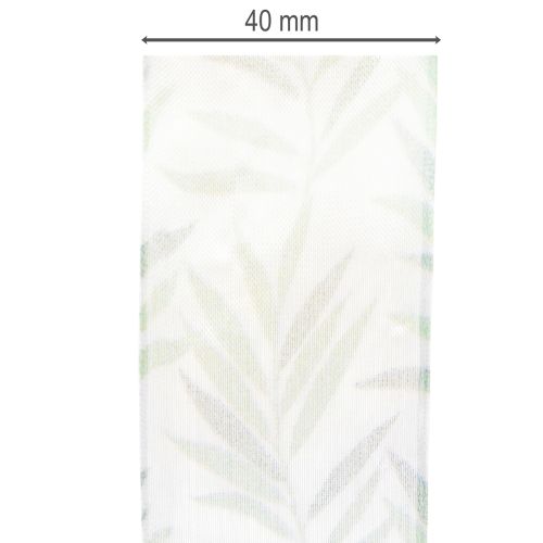 Artikel Organzaband Chiffonband Grüne Pflanzen Band 40mm 15m