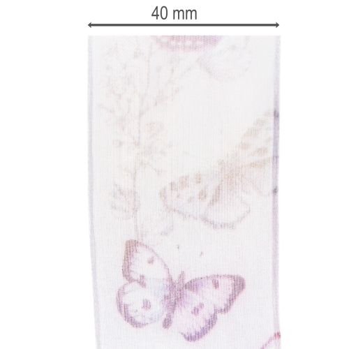 Organzaband Chiffonband Schmetterlinge Lila 40mm 18m | Floristik21.de