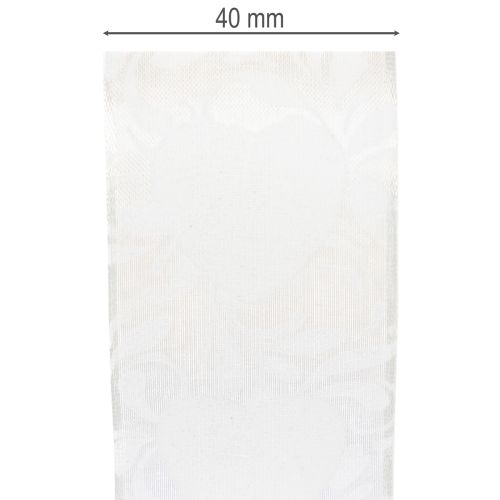 Artikel Organzaband Creme Dekoband Herzen 40mm 15m