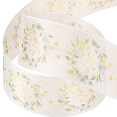 Artikel Organzaband Weiß 40mm 15m Hochzeit Deko Geschenk Floristik