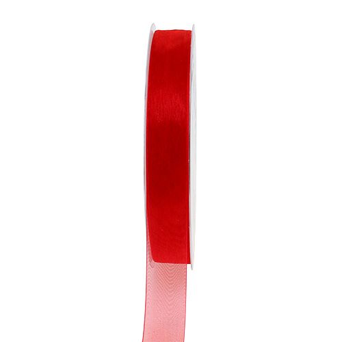 Organzaband mit Webkante 1,5cm 50m Rot