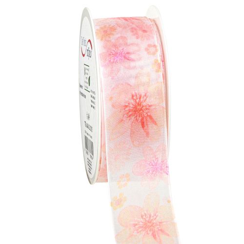 Floristik21 Organzaband Apricot Blumen 40mm 15m Geschenkdeko Floristik