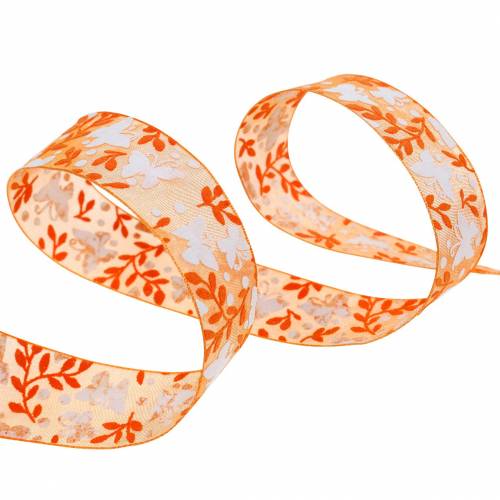 Artikel Organzaband Schmetterlinge 25mm Orange Dekoband Geschenkband 20m