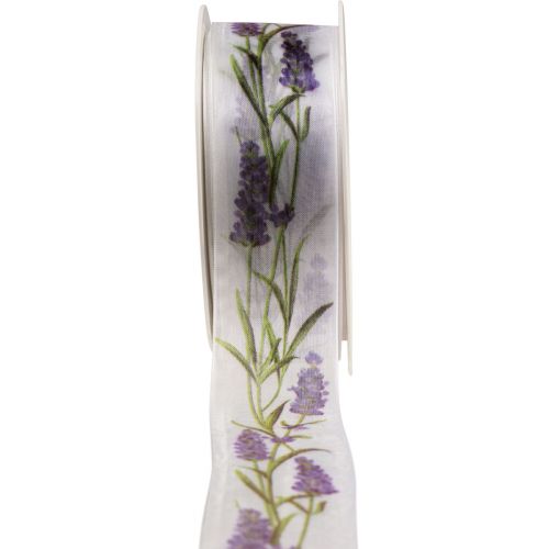 Floristik21 Organzaband Chiffonband Dekoband Lavendel 40mm 20m