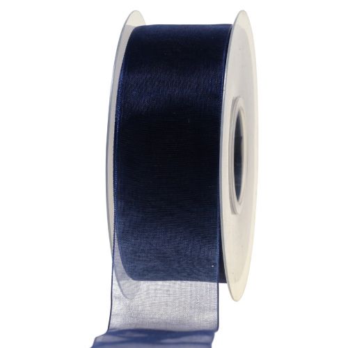 Artikel Organzaband Geschenkband Dunkelblau Band Blau Webkante 40mm 50m