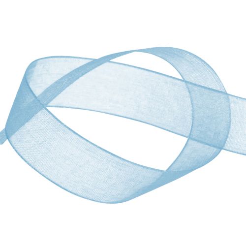 Floristik21 Organzaband Geschenkband Hellblau Band Blau Webkante 6mm 50m