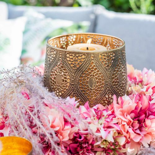 Floristik21 Orientalisches Windlicht-Set, Metall-Laterne, Kerzendeko Golden, Rustikal Ø25/19/14cm H23,5/17/12,5cm