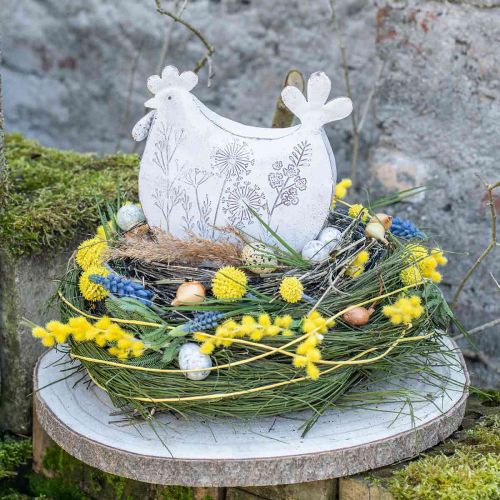 Floristik21 Osterdeko Metall Deko Huhn Ostern Weiß 19,5x6,5x18cm