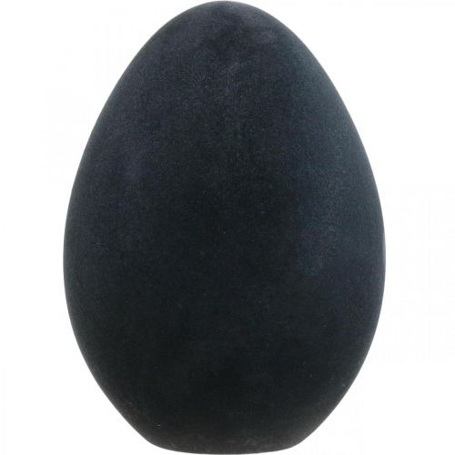 Floristik21 Osterei Kunststoff Schwarz Ei Osterdeko Beflockt 40cm