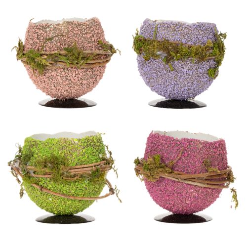 Artikel Frühlings-Osterei zum Bepflanzen mit Mooskranz Ø9cm H8cm 4er-Set