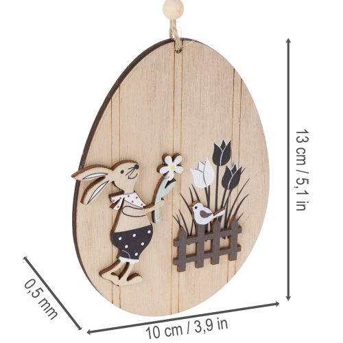 Artikel Holz Ostereier zum Hängen 13cm Natur-Weiß Innenbereich Dekoration 6er-Set