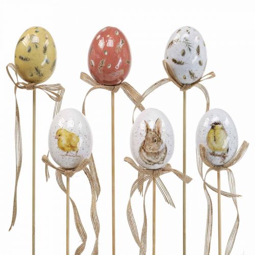 Ostereier Plastik Blumenstecker Osterdeko H6cm 6St