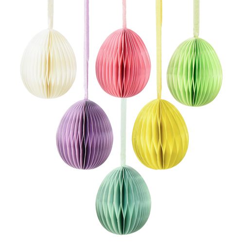 Floristik21 Ostereier zum Hängen Wabeneier Deko Bunt 8cm 6 St