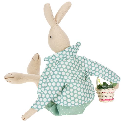 Artikel Osterhase aus Stoff, Hase mit Kleidung, Osterdeko, Hasenjunge H46cm