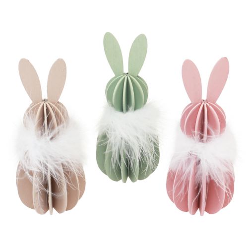 Osterhasen Tischdeko Holz Hase Farbig 5,5×15cm 3 St