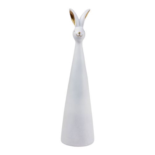 Floristik21 Osterhase Weiß Gold Osterdeko Hase Ø10cm H42cm