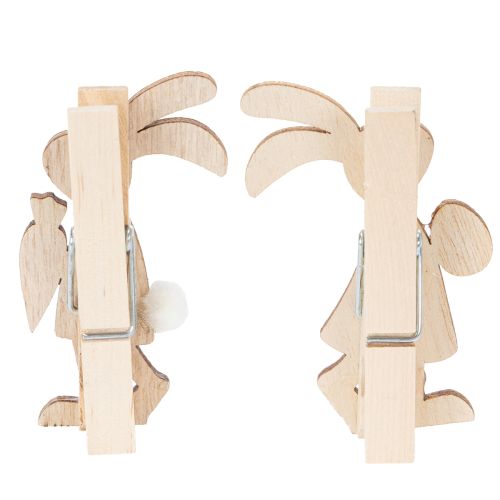 Artikel Osterhasen Deko Klammern Hasen Rosa, Weiß Holz Osterdeko 7,5cm 4St