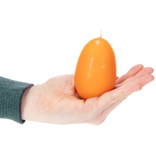 Artikel Set mit 6 Eikerzen in strahlendem Orange für Osterdekoration, 9cm Höhe, 20 Stunden Brenndauer