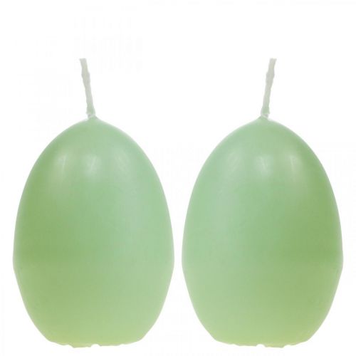 Floristik21 Osterkerzen Eiform, Eierkerzen Ostern Grün Ø4,5cm H6cm 6St