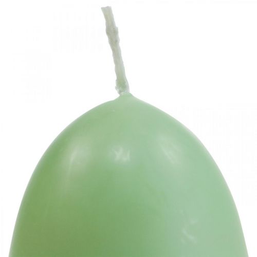 Floristik21 Osterkerzen Eiform, Eierkerzen Ostern Grün Ø4,5cm H6cm 6St