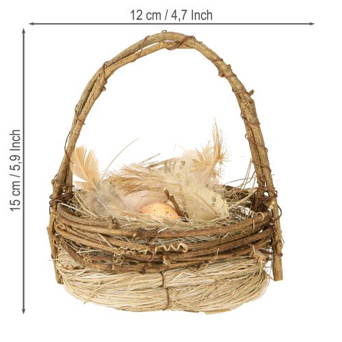 Artikel Osterkorb Wachteleier Deko Heu Reben Ø12cm Frühling