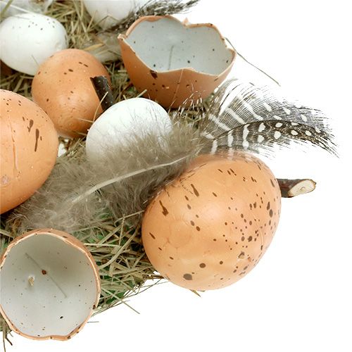 Floristik21 Osterkranz mit Eiern Ø24cm Natur, Weiß