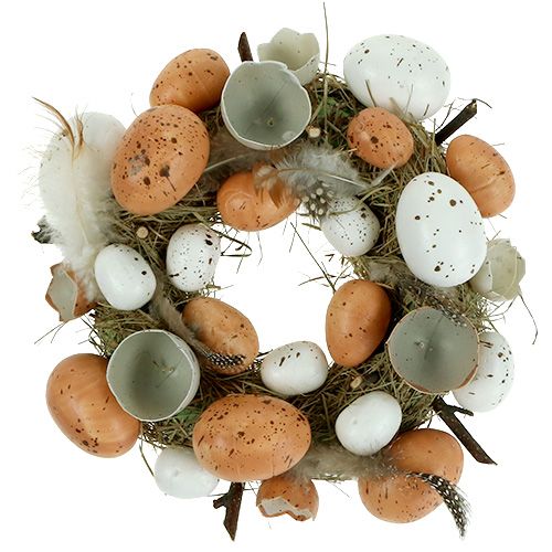 Floristik21 Osterkranz mit Eiern Ø24cm Natur, Weiß