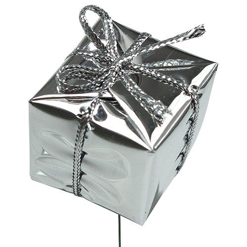 Floristik21 Päckchen am Draht Silber 2,5cm 60St