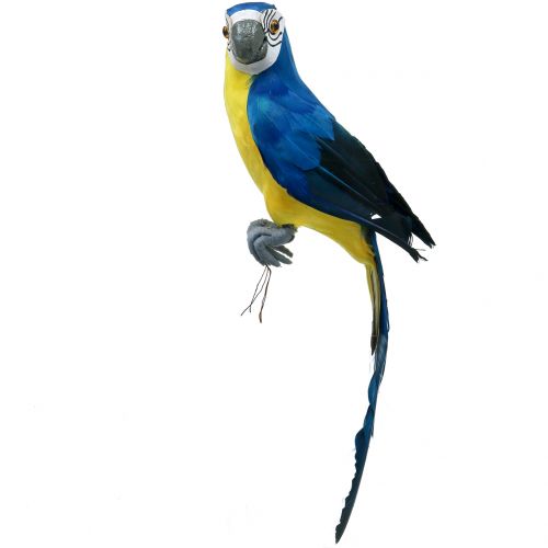 Dekofigur Papagei blau Gartenfigur Ara Gartendeko Zaunfigur Wanddeko Vogel