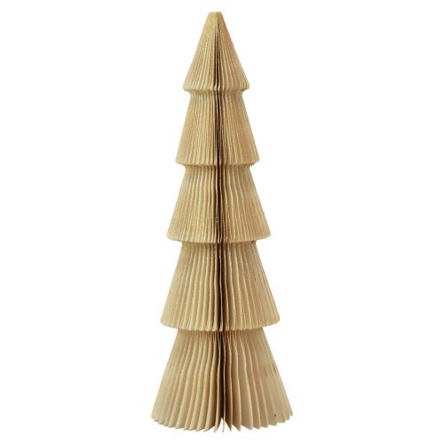 Floristik21 Papier Weihnachtsbaum Papier Tannenbaum Creme, Gold H60cm