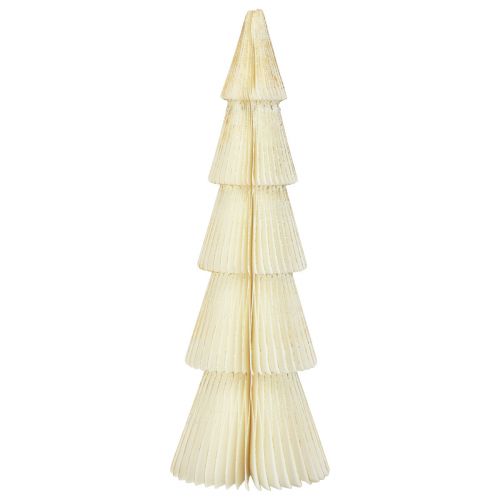 Floristik21 Papier Weihnachtsbaum Tannenbaum Klein Weiß Gold H30cm