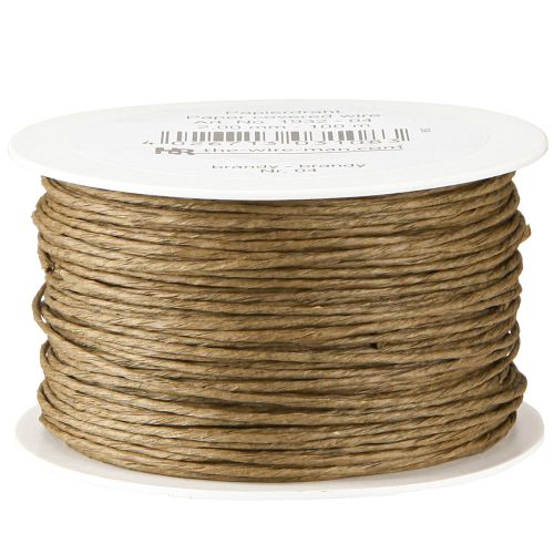 Floristik21 Papierdraht Basteldraht Draht umwickelt Braun Ø2mm 100m