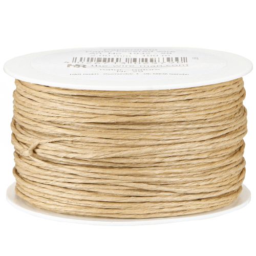 Floristik21 Papierdraht Draht umwickelt Ø2mm 100m Natur