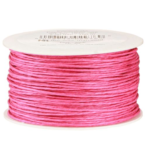 Floristik21 Papierkordel Draht umwickelt Ø2mm 100m Pink