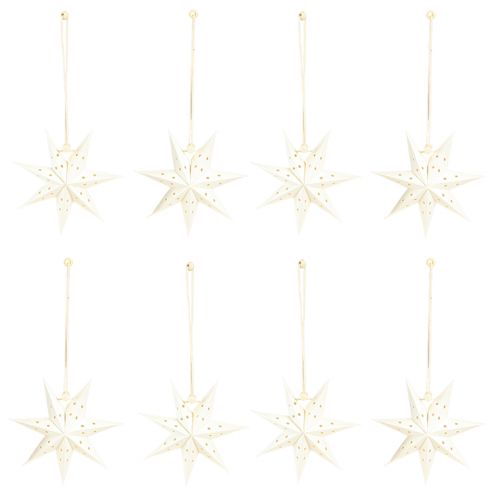 Artikel Papierstern Weihnachtsanhänger Weiß Ø10cm 8 St – Stilvolle Deko fürs Fest
