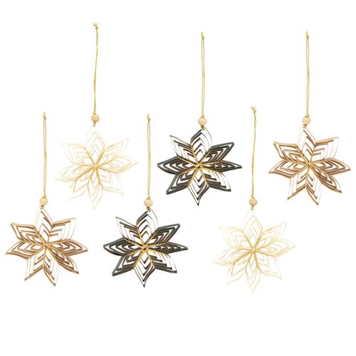 Artikel Papiersterne Christbaumschmuck 10cm 6 St Weiß Braun Grün umweltfreundlich