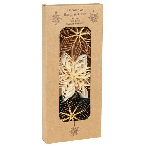 Artikel Papiersterne Christbaumschmuck 10cm 6 St Weiß Braun Grün umweltfreundlich