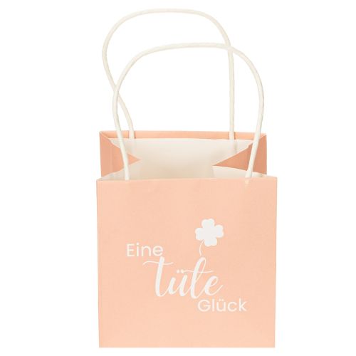 Artikel Geschenktüten mit Aufdruck Eine Tüte Glück, kleine Papiertüten 12 cm, Set aus 12 Stück, bunt und stabil
