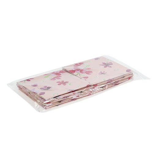 Floristik21 Papiertasche 10,5cm x 10,5cm Rosa mit Muster 8St