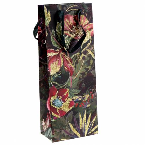 Geschenktüte für Flaschen Blumen 8,5cm x 14cm H36cm Geschenktüte für Flaschen Blumen 8,5cm x 14cm H36cm