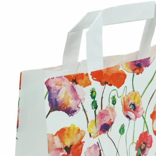 Papiertasche Mohnblume 22cm x 10cm x 28cm 25St