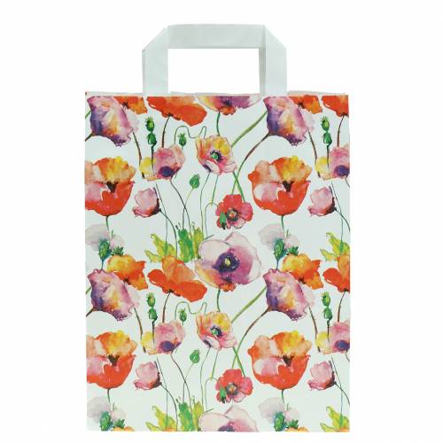 Floristik21 Papiertasche Mohnblume 22cm x 10cm x 28cm 25St